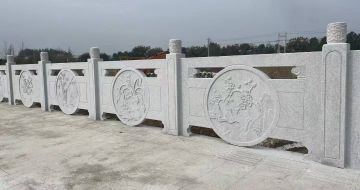 百色芝麻白河道栏杆 石材栏杆