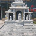 百色芝麻白中国黑石材套墓 花岗岩墓碑
