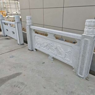 百色芝麻白河道栏杆 石材栏杆