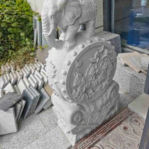 百色芝麻白抱鼓石 庭院抱鼓石