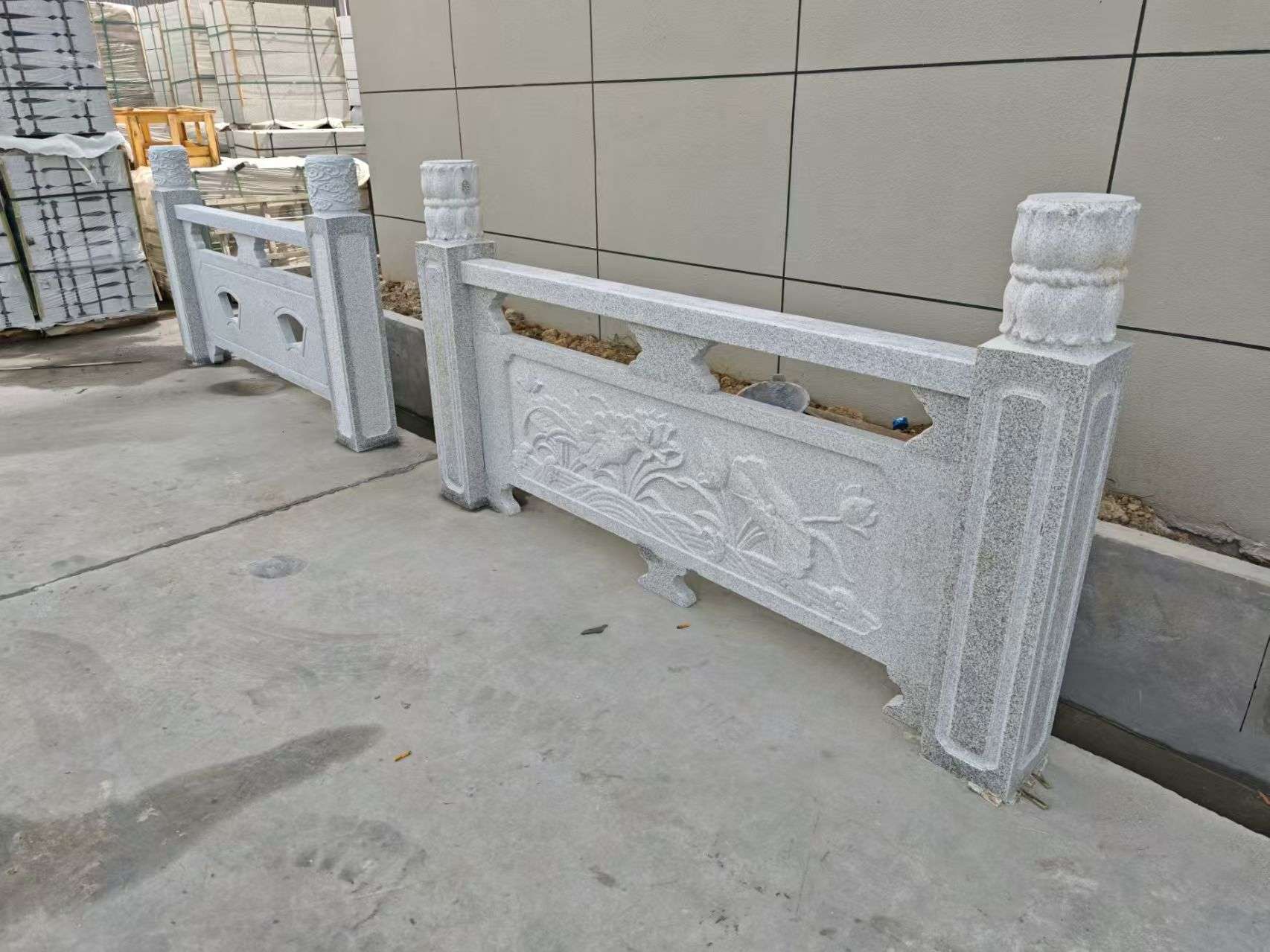 百色芝麻白河道栏杆 石材栏杆