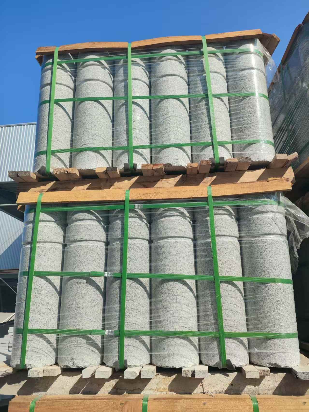 百色挡车柱芝麻白 挡车石