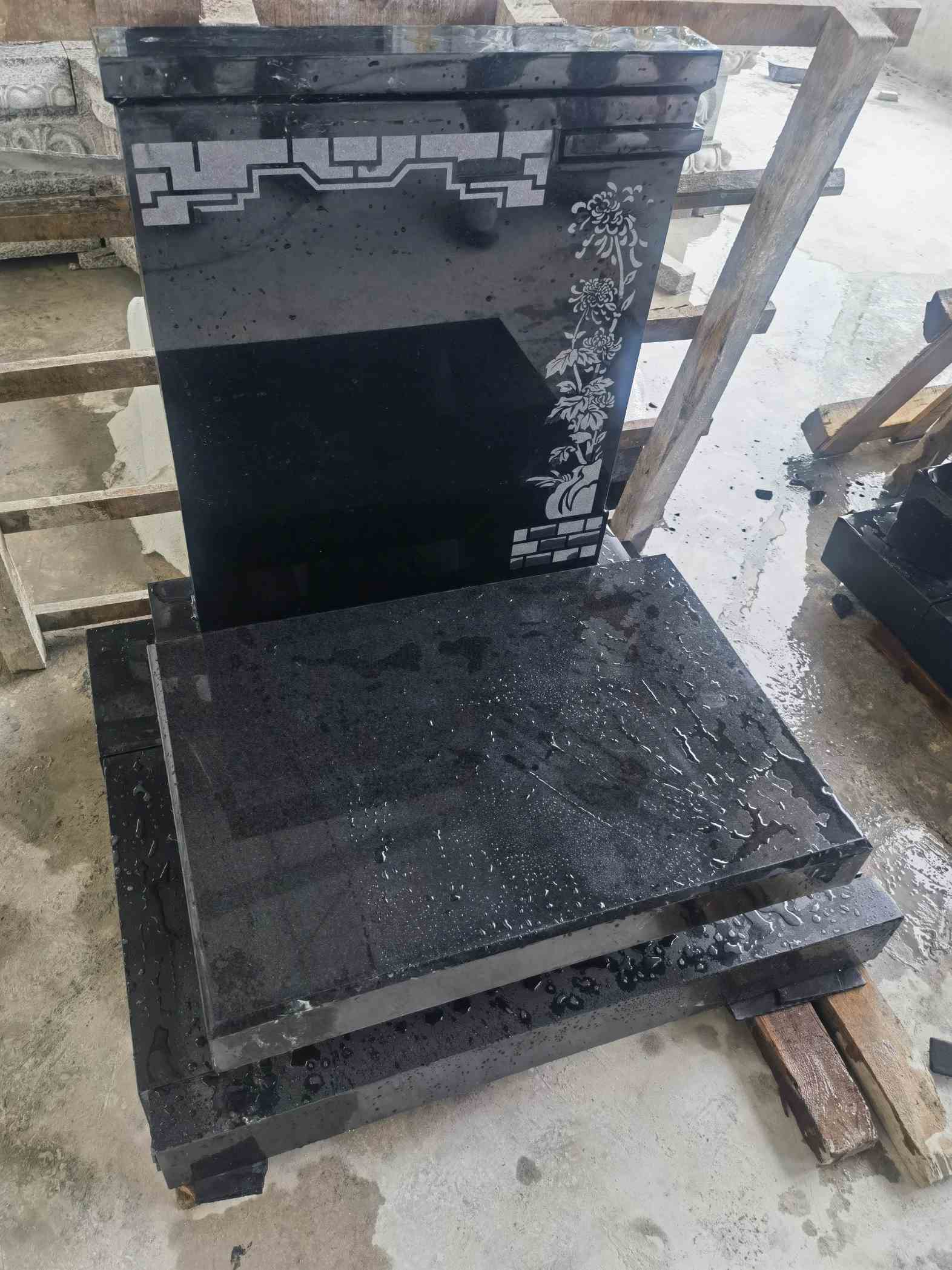 百色花岗岩墓碑石 墓碑 套墓